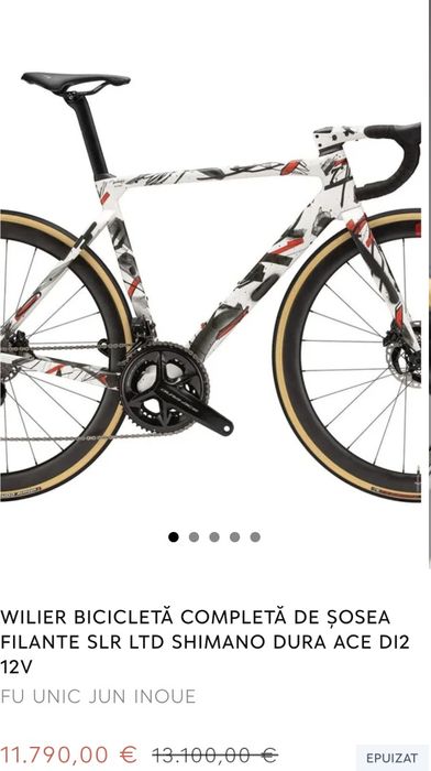 Bicicleta cursiera carbon Wilier Unico Filante SLR ediție limitata 200 bucăți mărime L /56Dura-ace 9200 Di2 12 V