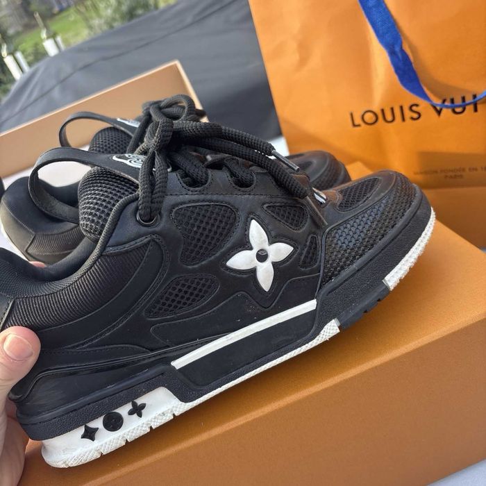 #CALITATE PREMIUM# Louis Vuitton Skate LV Skate Trainers Black Negru - Verificare Colet