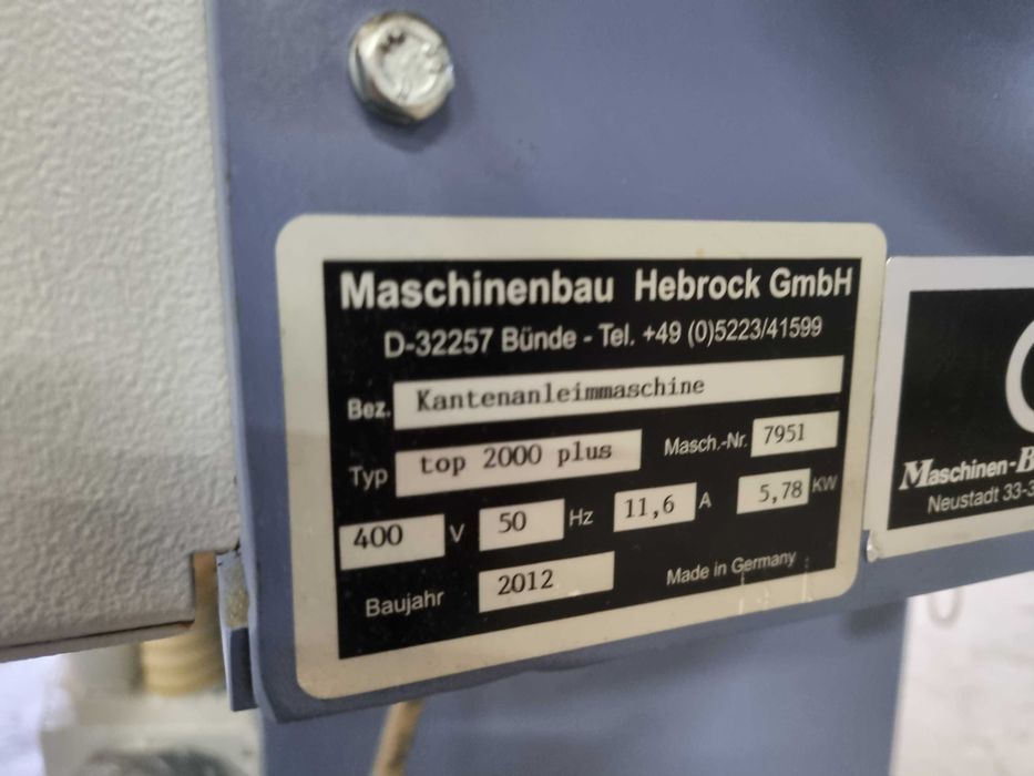 Кантираща машина Hebrock top2000 plus