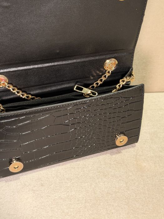 Gentuță Yves Saint Laurent- neagră/ivoar(piele croco)