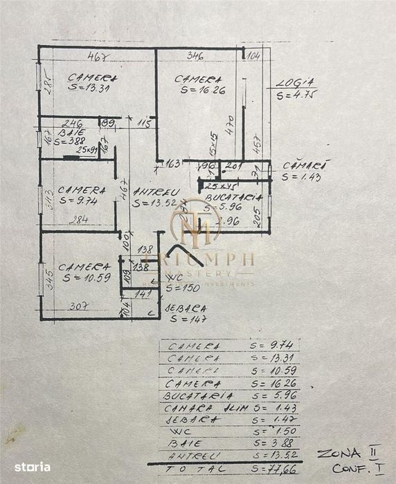Apartament cu 4 camere | 77 mp + balcon de 5 mp | Manastur