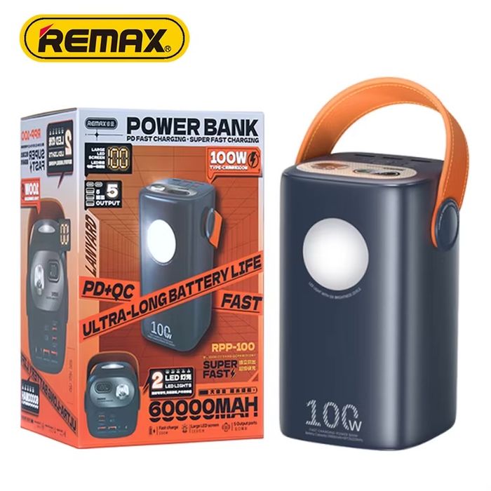 Power Bank Remax 100Вт 60000 мАч | Зарядка ноутбуков и смартфонов