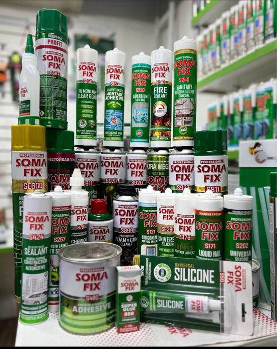 Akfix va Somafix germetik mahsulotlar optom skladan