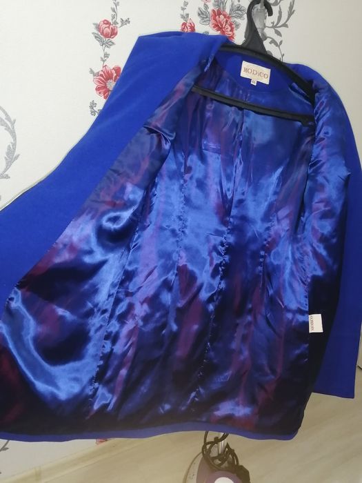 Пальто женское синее