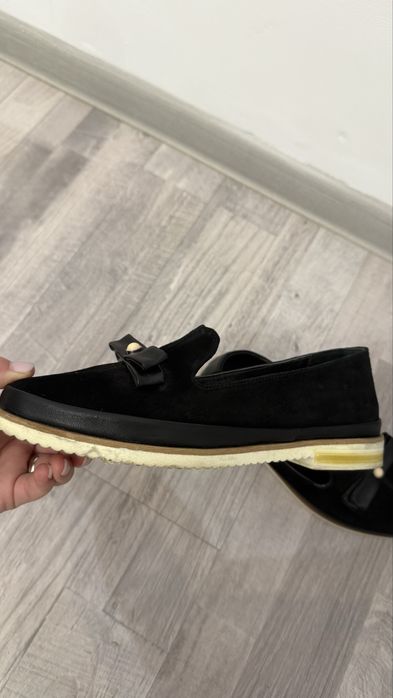 Balerini piele intorsa dama negru Dasha