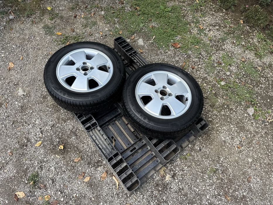 2бр.НОВИ Резервни гуми+АЛУМИНИЕВИ ДЖАНТИ 15" 4x100-Opel,Chevrolet,Fiat