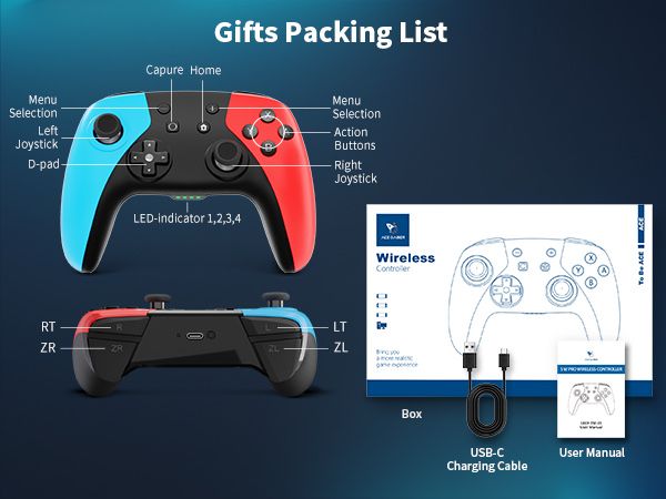 Controller/Maneta Bluetooth PS4/PC/Nintendo/Switch/Android/IOS