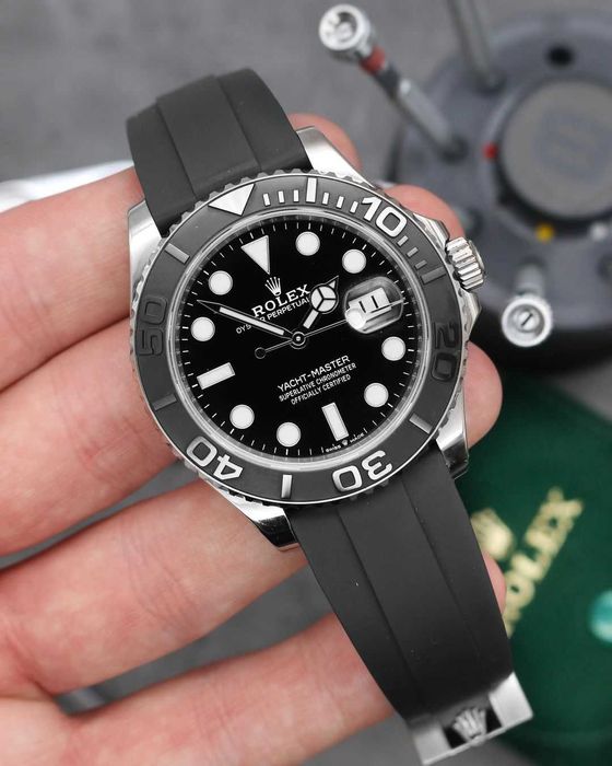Rolex yacht-master 42mm сребро / гума