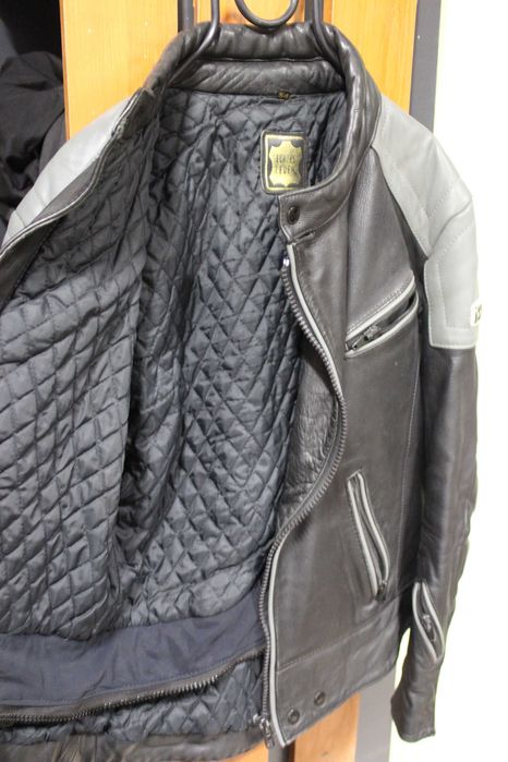 IXS, мъжко кожено яке, рамер 54, черно