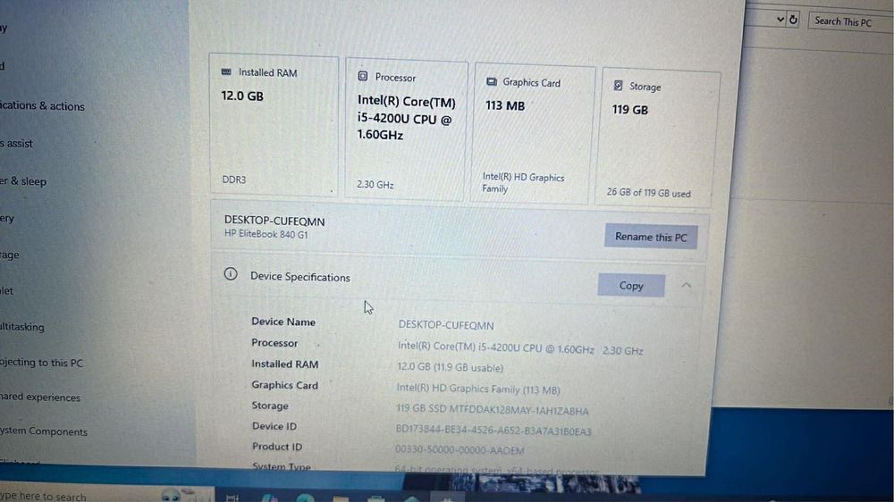 Лаптоп HP Elitebook 840 G1