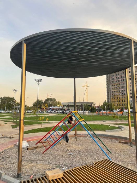 Besedka naves matal konstruksiya reshotka qilamiz