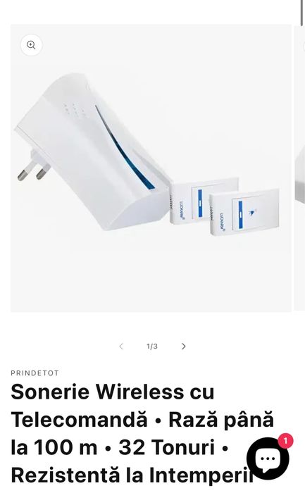 Vând sonerie  wireless cu telecomandă,totul nou sigilat!