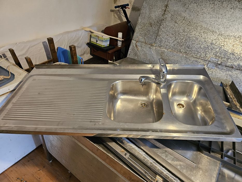 Vand chiuveta dubla inox cu baterie inclusa