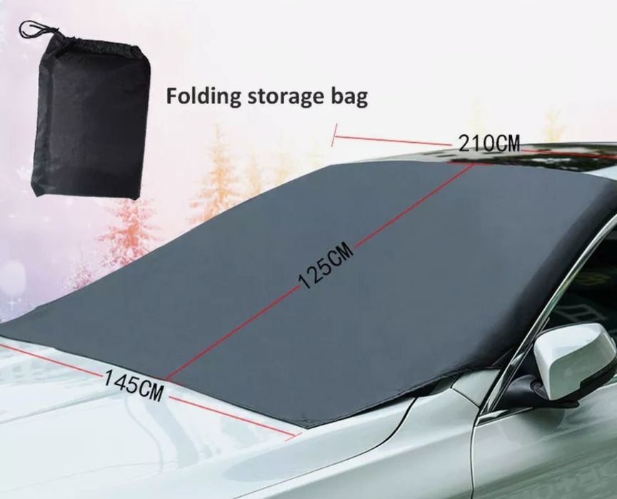 Лятно и зимно магнитно покривало за предно стъкло на автомобил