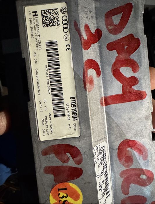 Display harman / becker 8t0919604 8r0919604 4f0919604 audi a4 b8 b8.5