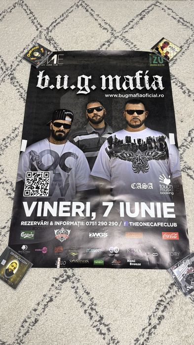 Bug B.U.G Mafia poster/ afis  concerte