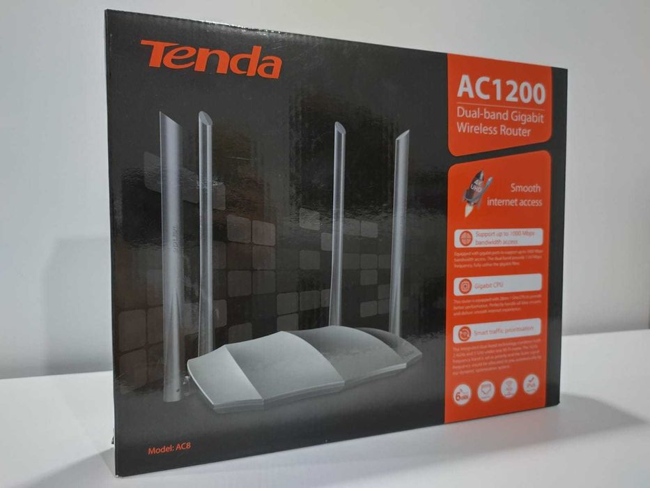 Router Wireless TENDA AC1200 Dual Band 300 + 867 Mbps Gigabit AC8