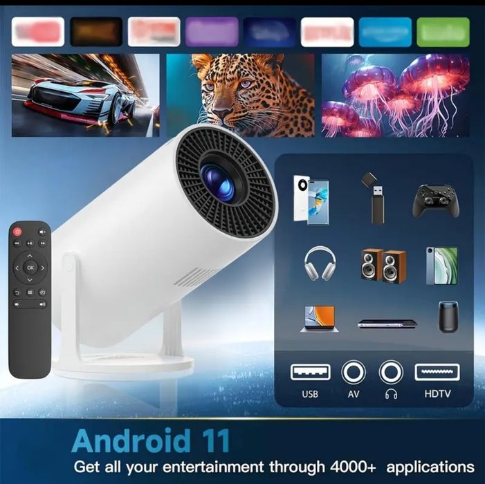 Proiector Video Ultra HD, 4K Rezoluție FullHD Portabil ,rotativ, WiFi ...
