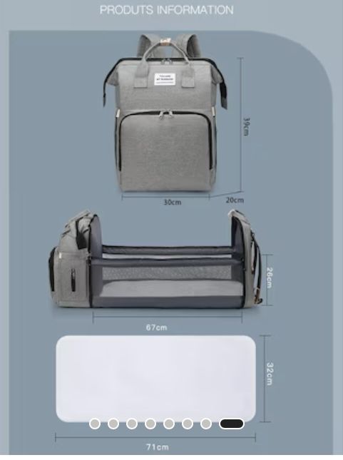 Раница за смяна на пелени 40х31х20см Черна