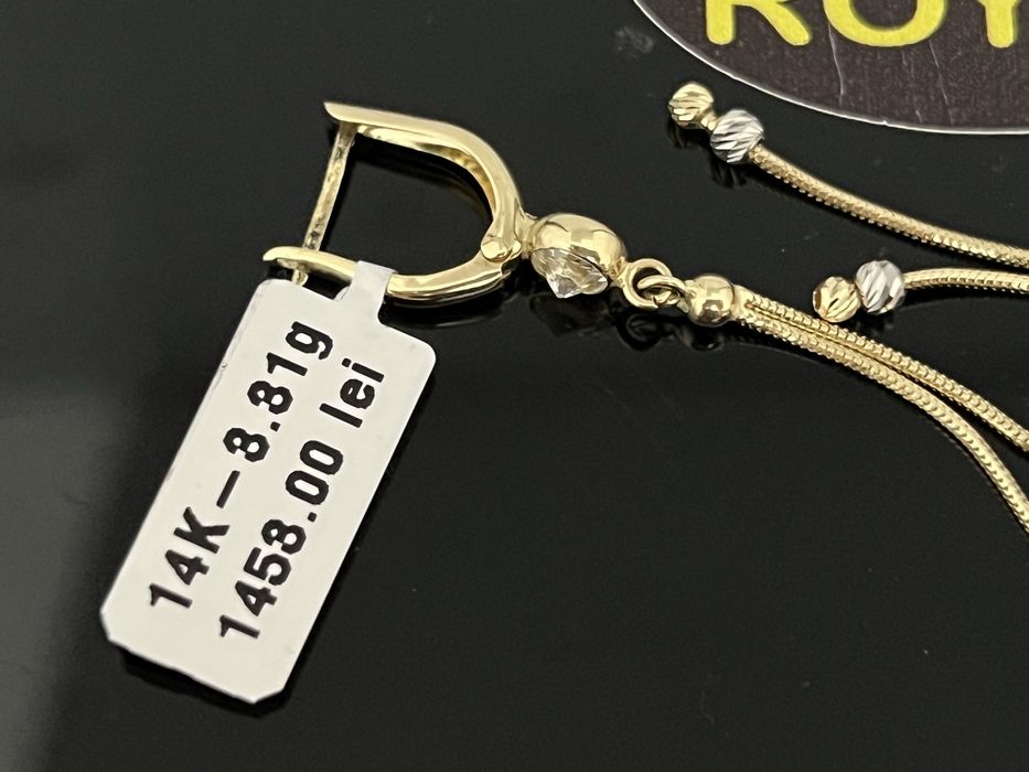 Bijuteria Royal CB :Cercei lungi aur 14K 585  3,31 gr