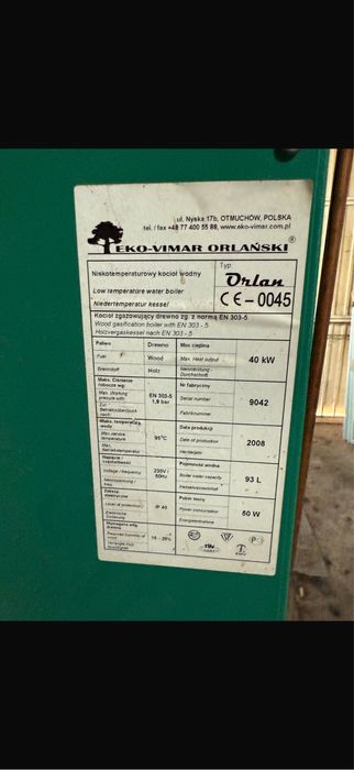 Vând centrala pe lemne cu gazefiere 40kw+ puffer inox