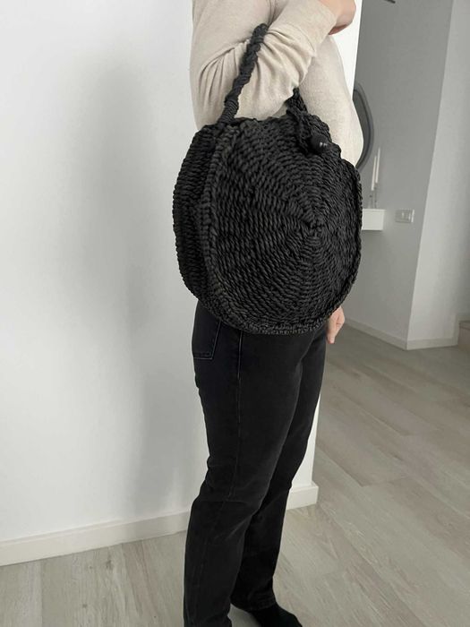 Geanta plaja neagra Stradivarius
