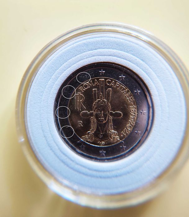 2 Евро 2021 Италия. – уникална монета без 4 звезди