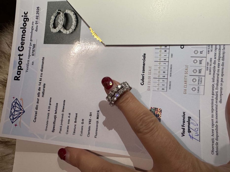 Vand cercei din aur 4ct diamante