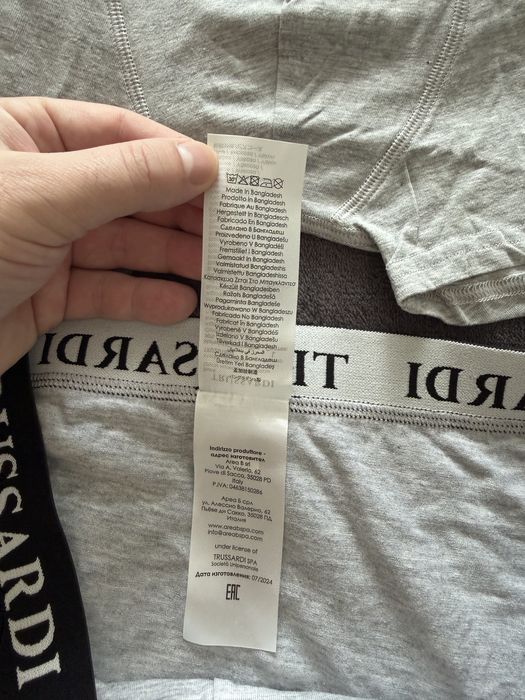 Trussardi set 2 boxeri gri cu banda elastica neagra marimea L noi