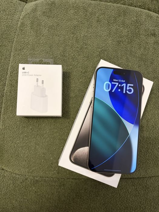 IPHONE 15 PRO MAX 256 GB - Natural Titanium - FULL BOX  - Stare Impecabila !