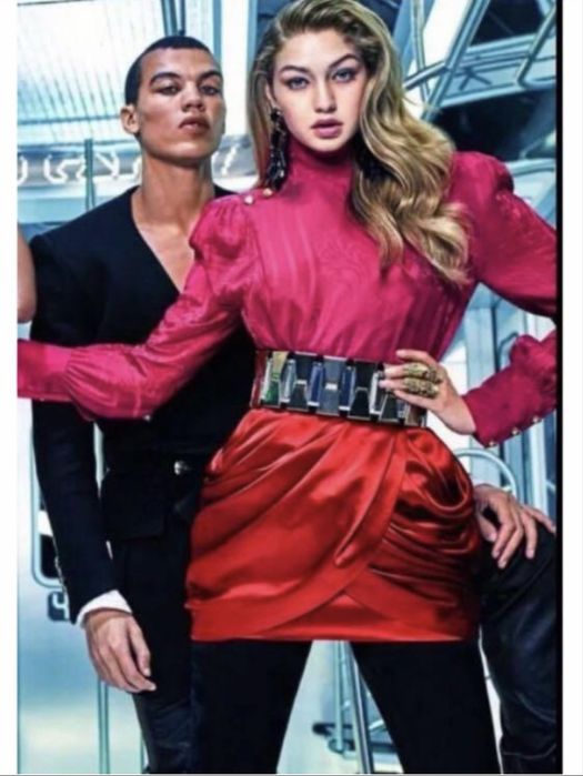 BALMAIN x H&M XS размер мини червена пола