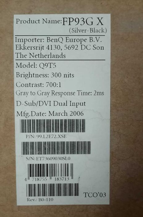 Монитор 19" BENQ Q9TS