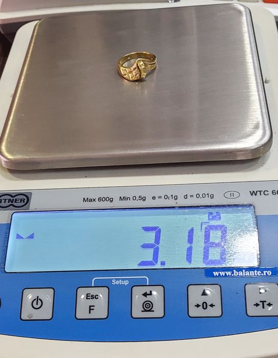 Inel din aur 14K model texturat – mărimea 55, gramaj 3,18 gr