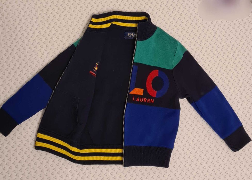 Pulover/jacheta copii cu doua fețe, cu fermoar, Ralph Lauren, 1-2 ani