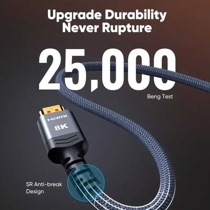 Кабел HDMI2.1b HIGHWINGS 48Gbps+/MAX* HDMI2.1b 8К/60Hz 4K-144Hz/165Hz!