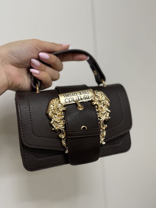 Тъмно кафява чанта Versace