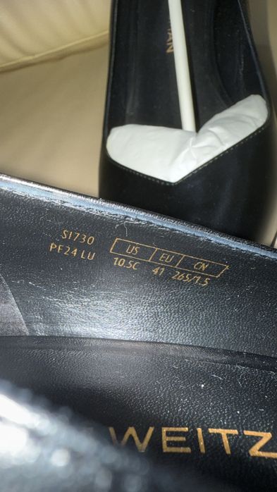 Pantofi Stuart Weitzman Originali Noi 41 Piele Neagră Toc 85mm