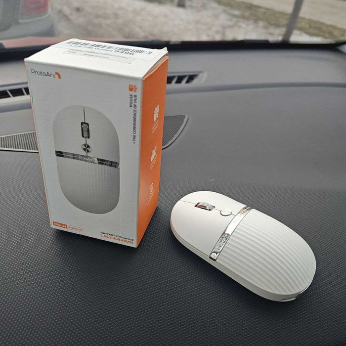 США ProtoArc Hub Mouse — мышь с USB-хабом, Bluetooth, 3 устройства США