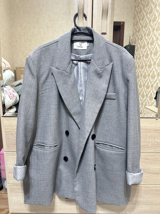 Пиджак оверсайз серый бу
