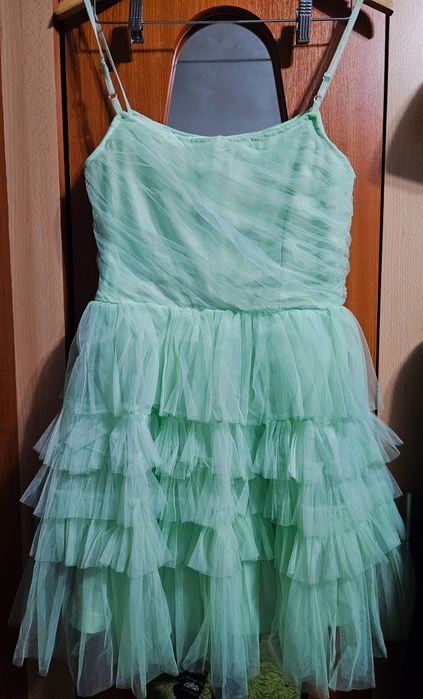 Rochie party tulle verde mentă
