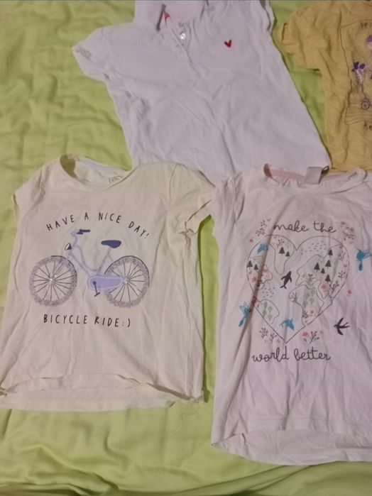 set 5 tricouri vara 128 7 8 ani little kids bumbac organic fata fetite