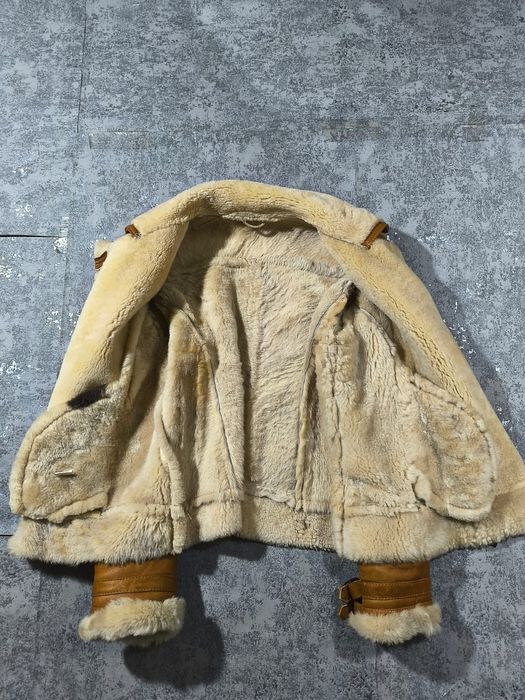 Shearling leather aviator jacket