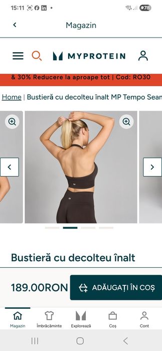 Bustiere Myprotein, noi cu eticheta