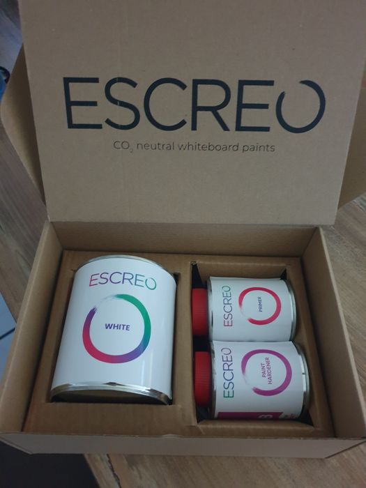 ESCREO Комплект Бяла Боя за Писане