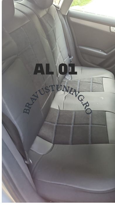 Huse scaun auto QUATRO ALCANTARA +Piele Eco BMW, Mercedes, Skoda, Audi