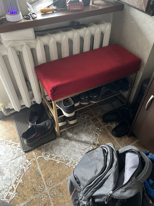 кованная вешалка +полка для обуви