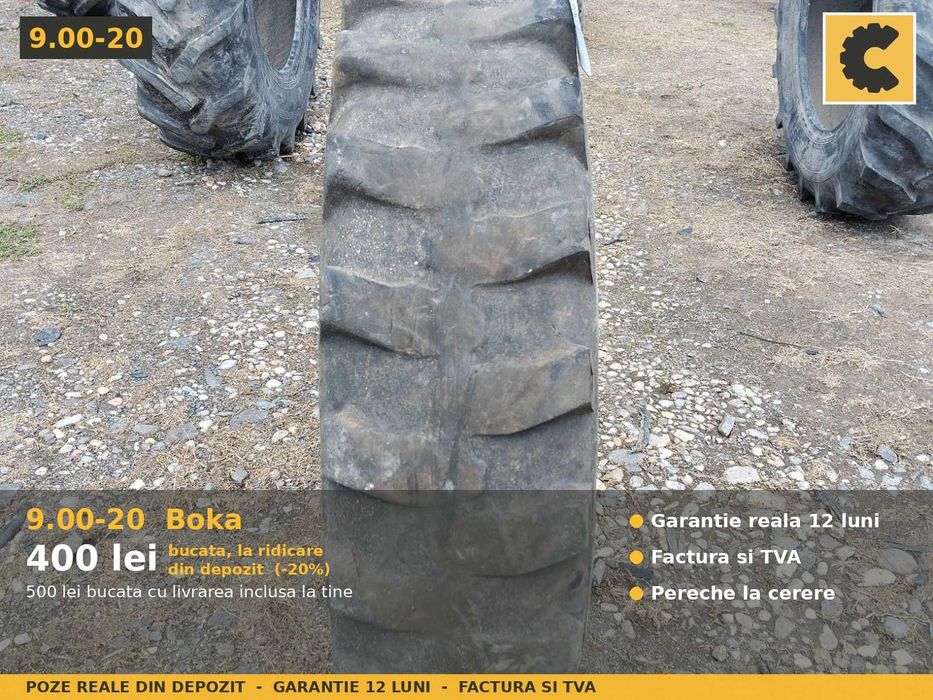 Cauciucuri 9.00-20 Boka SKL800 Anvelope Camion Basculanta Industriale 14PR SH GARANTIE Factura