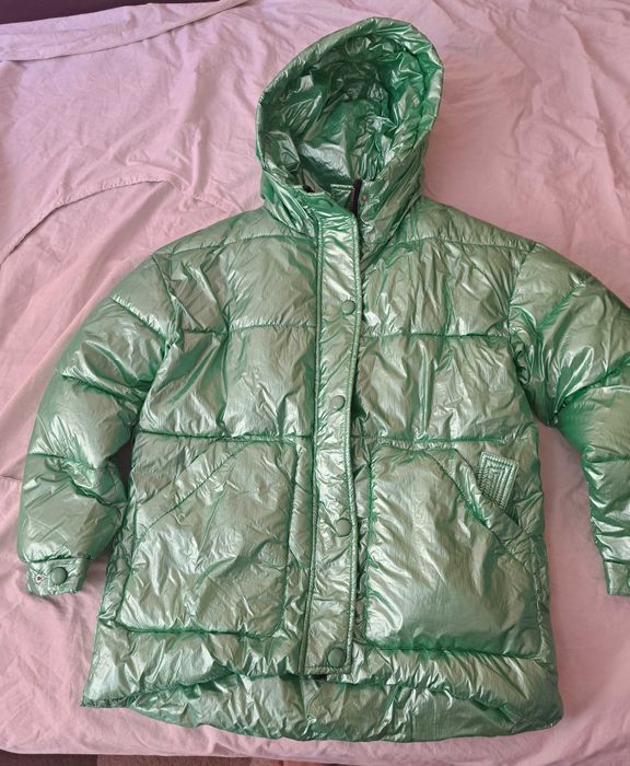 Дамско, яке в оригинален зелен цвят