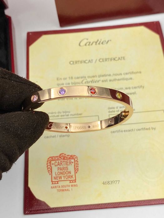 Brățară Cartier LOVE 16 din aur rose 750 cu 10 diamante Swarovski