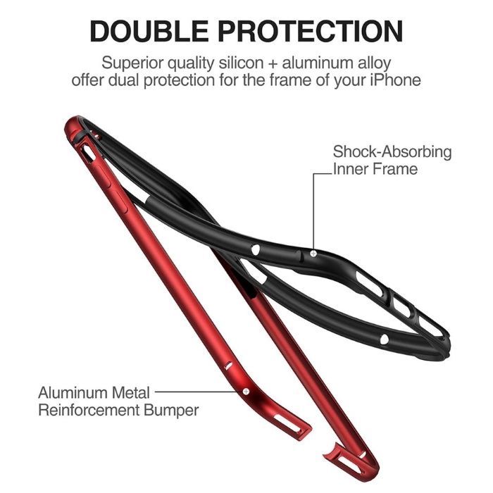 Husa / Bumper aluminiu + rama silicon pt iPhone XR / 11 Pro